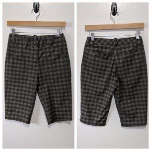 Nike Golf Tour Performance Dri-Fit Green Checkered Bermuda Shorts Size 0